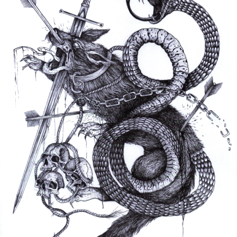 ilustracion lobo Original